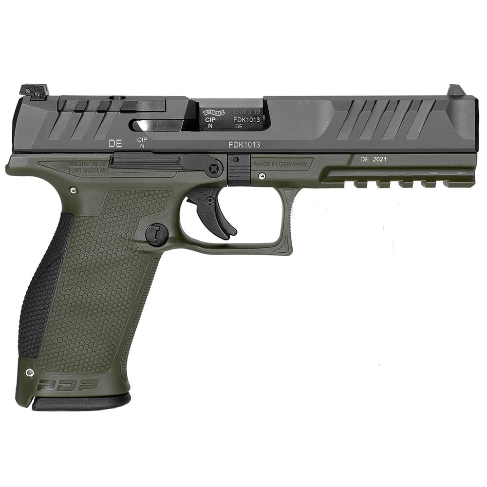 Walther Arms PDP 9mm 5&quot; Bbl Two-Tone Green Frame Optic Ready Full Size Pistol w/(2) 18rd Mags 2858398