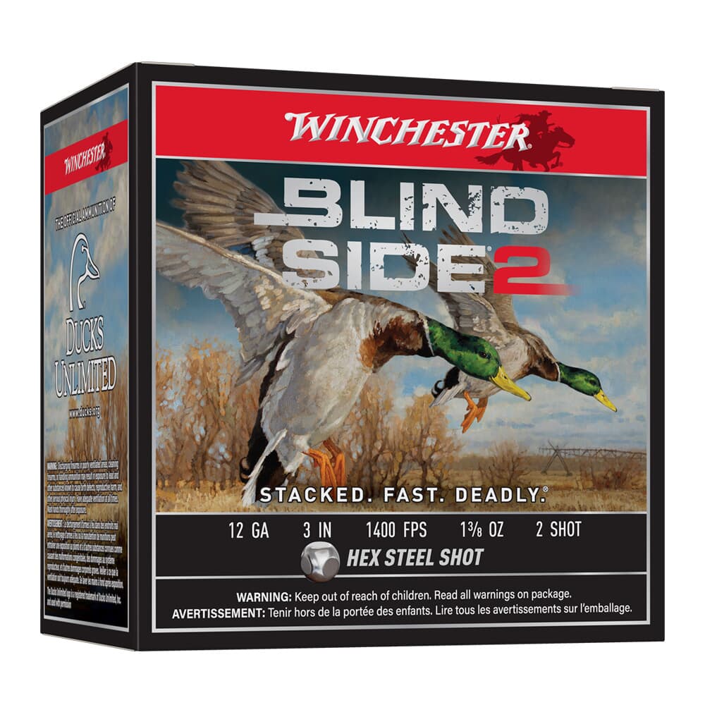 Winchester 12ga 3&quot; #2 Blind Side Hex 1-3/8oz Shells Box of 25 XBS1232